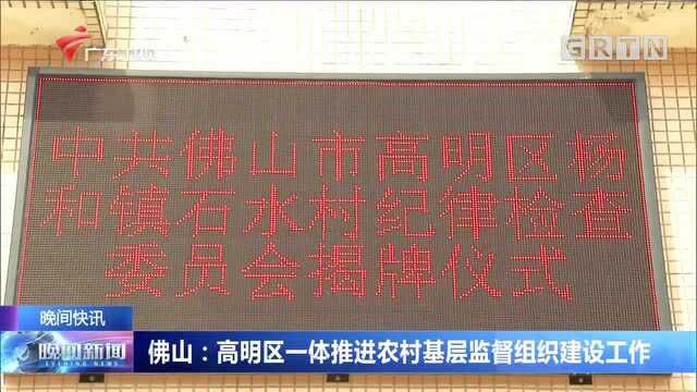 佛山:高明区一体推进农村基层监督组织建设工作