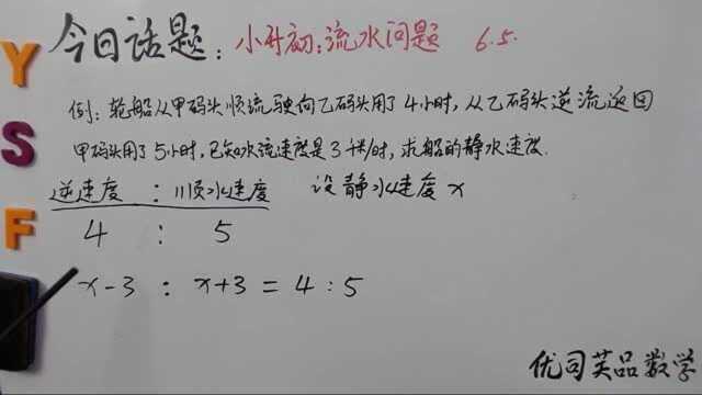 2020年小升初总复习:流水问题习题练习及评讲,优司芙品数学