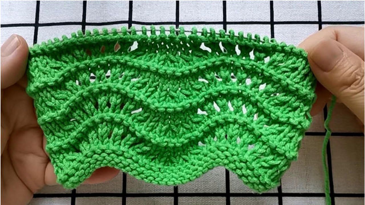 凤凰尾的编织方法,简单易学,适合编织镂空花款式的棒针毛衣