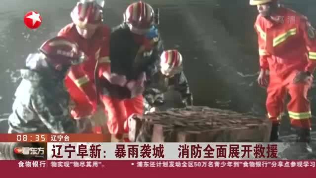 辽宁阜新:暴雨袭城 消防全面展开救援