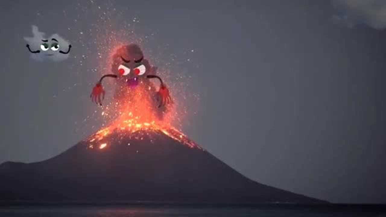 当给火山爆发加上表情包本来很严重的事故突然画风突变