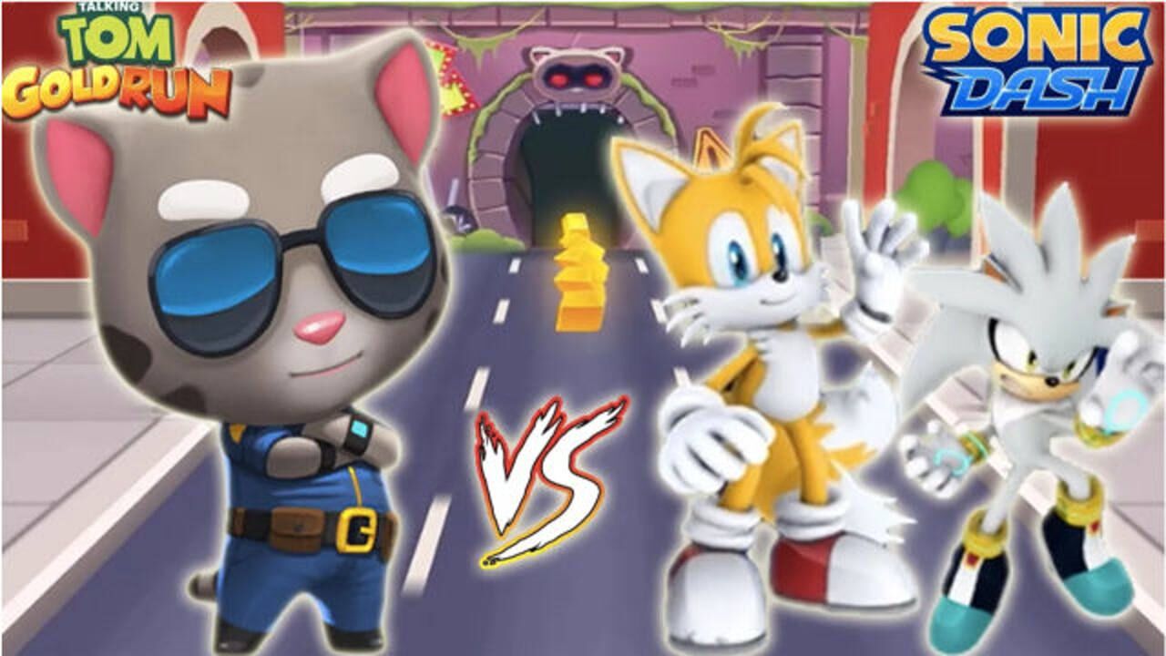 汤姆猫跑酷游戏警官汤姆猫vs索尼克银色刺猬希弗尔跑酷