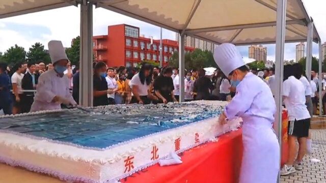 燕山大学百年校庆准备巨型蛋糕可供7000人吃 颜色花样都有独特意义