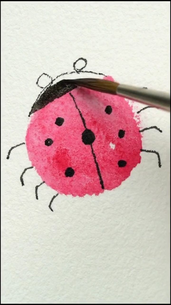 用手指就能画的七星瓢虫,超级简单