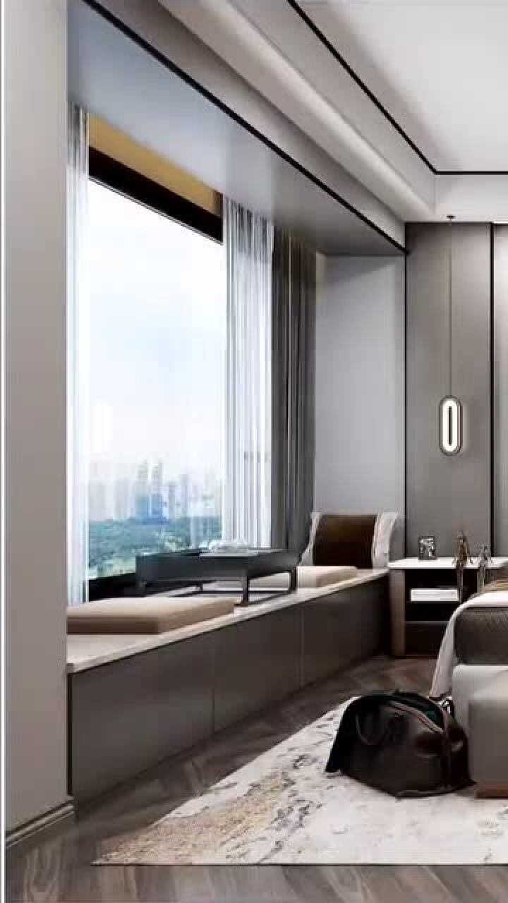 飘窗做茶台,临窗听雨,喝茶小憩