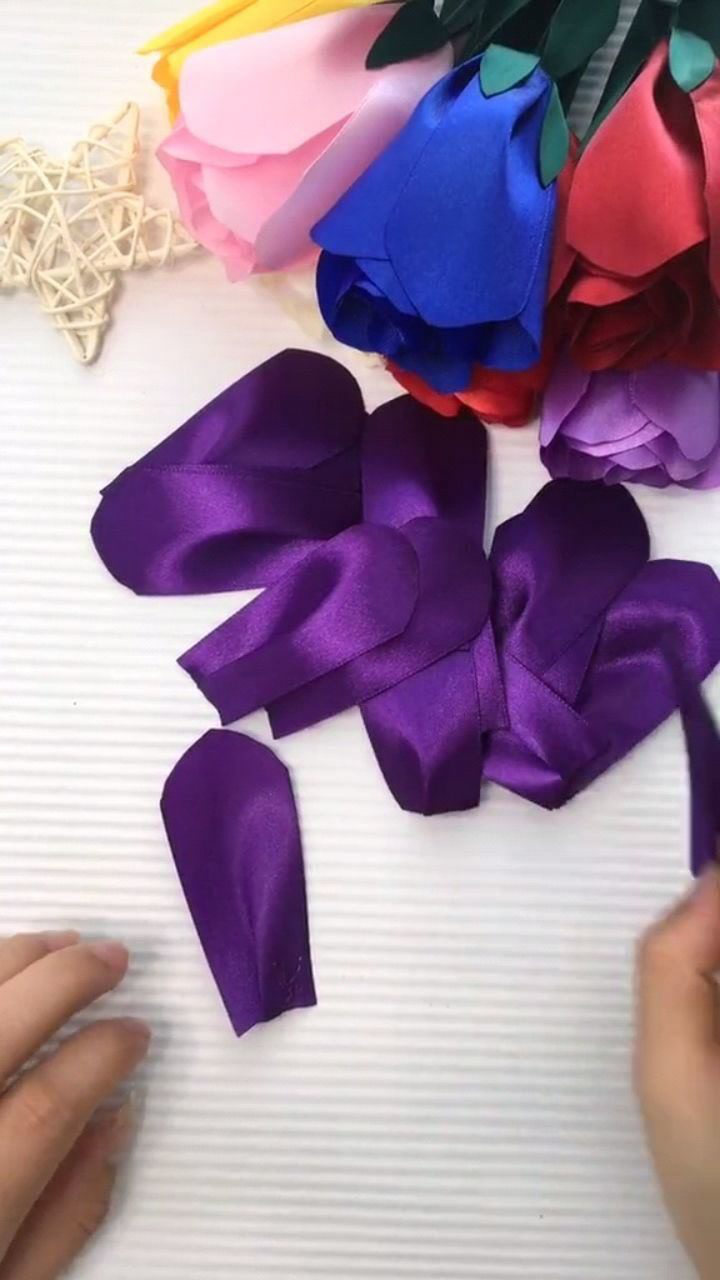 郁金香做法2丝带玫瑰