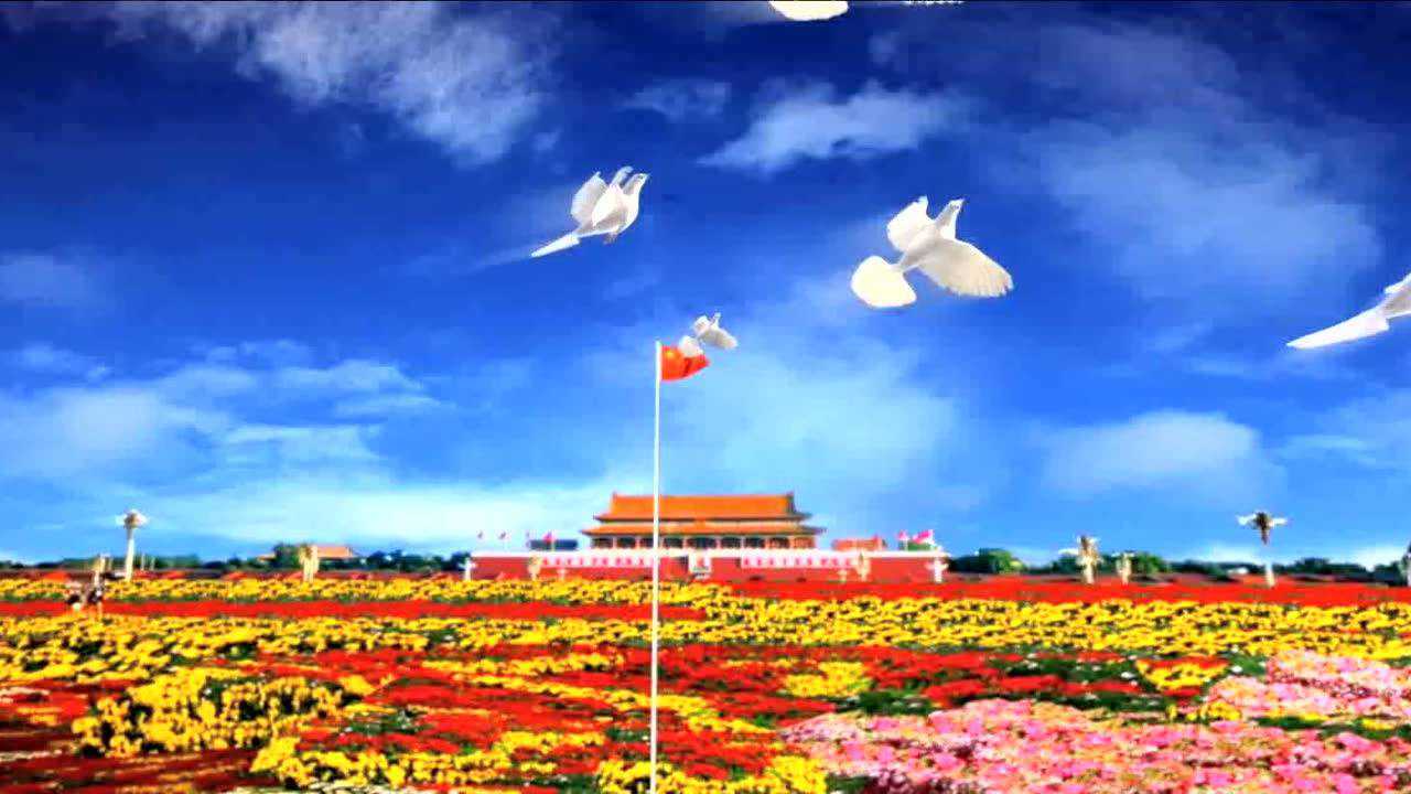 大合唱《红旗颂》背景图.现场伴奏
