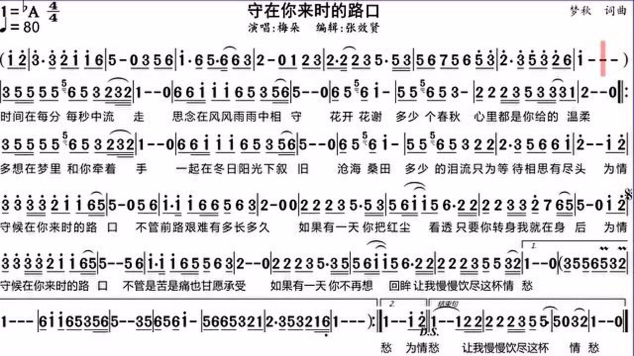 人生一世梅朵唱简谱图片