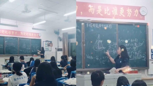 数学课代表自带“老师范儿” 自习课上为学生讲解数学难题