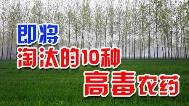 农业农村部:加速淘汰这10种高毒农药,5年内分批完成!