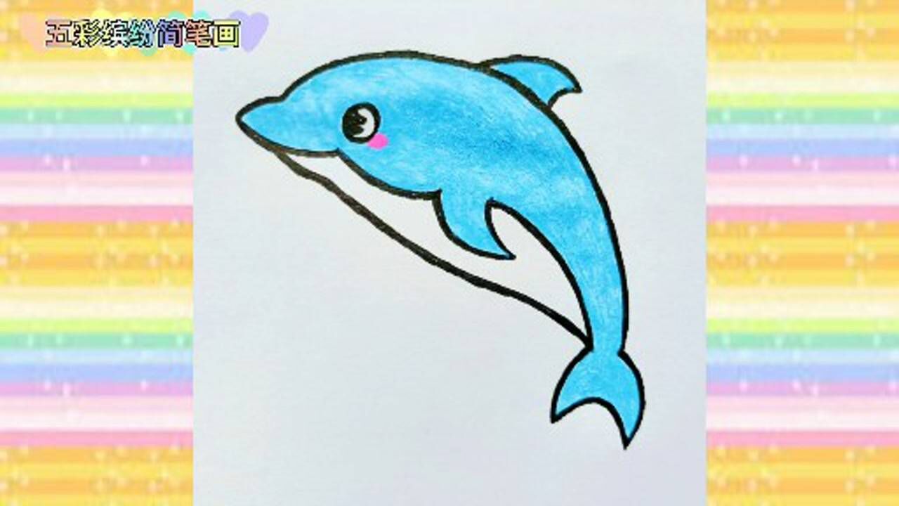 海豚儿童简笔画教程