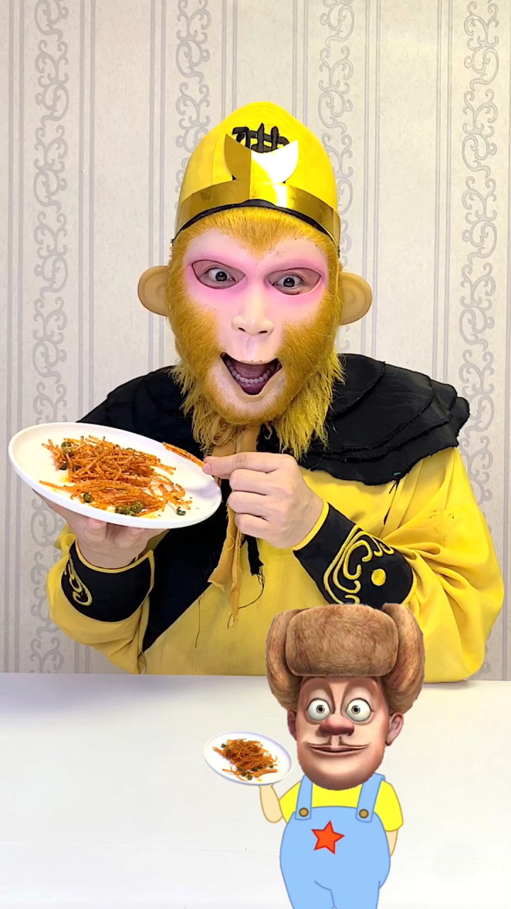 猴哥吃光头强的辣条.