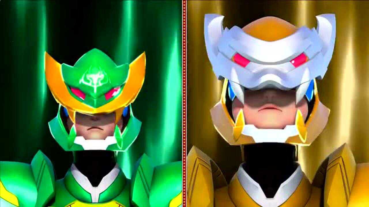 神兽金刚:青龙,麒麟超人阻止狼狈怪带走凤凰元神,雄狮金刚阻止轮怪