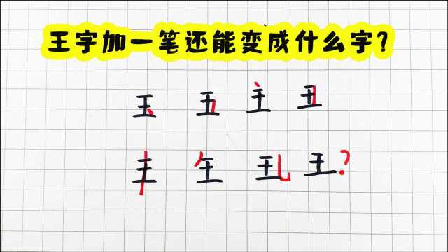 趣味美术:王字加一笔还能变成什么字呢?