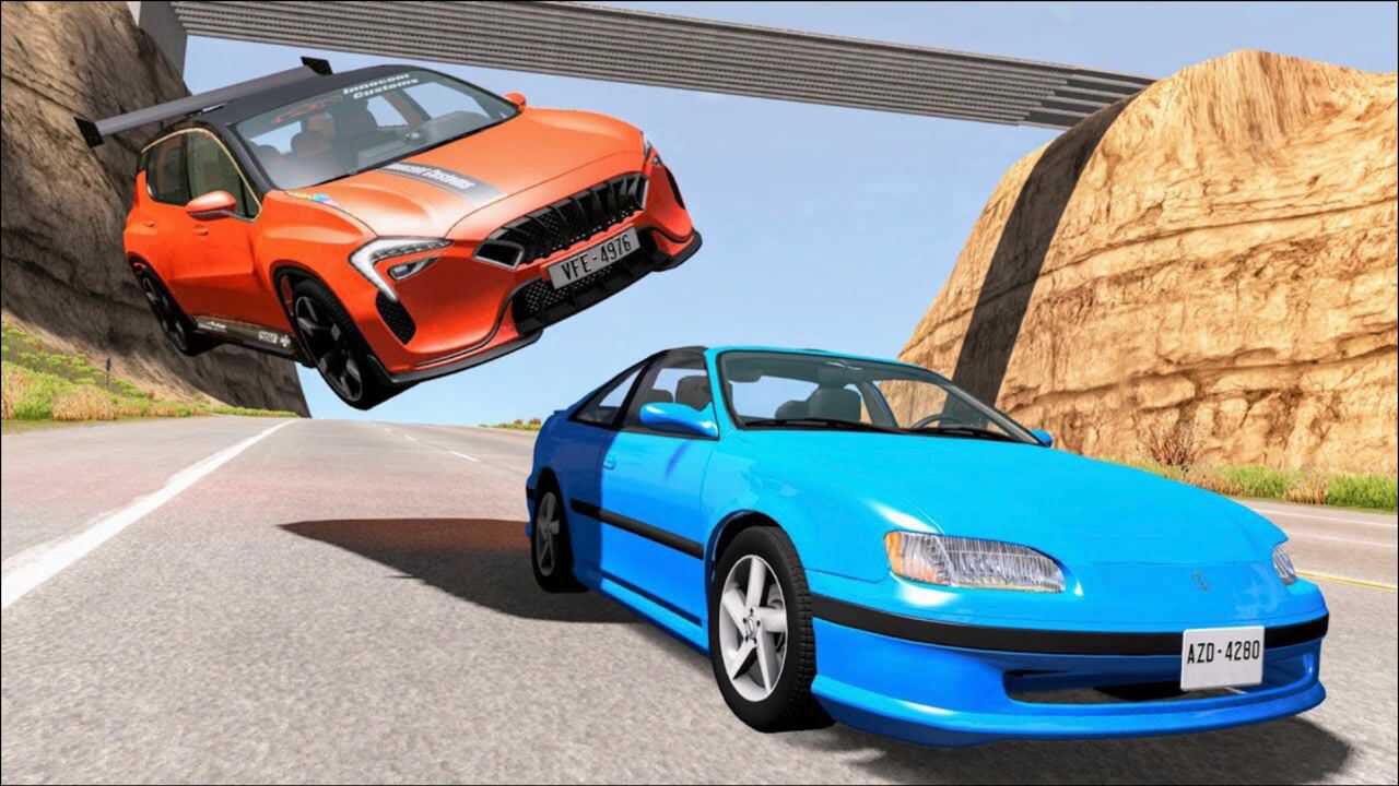 Beamng：各种汽车连续超车时失控连环相撞事故，车祸模拟器高清1080p在线观看平台腾讯视频 