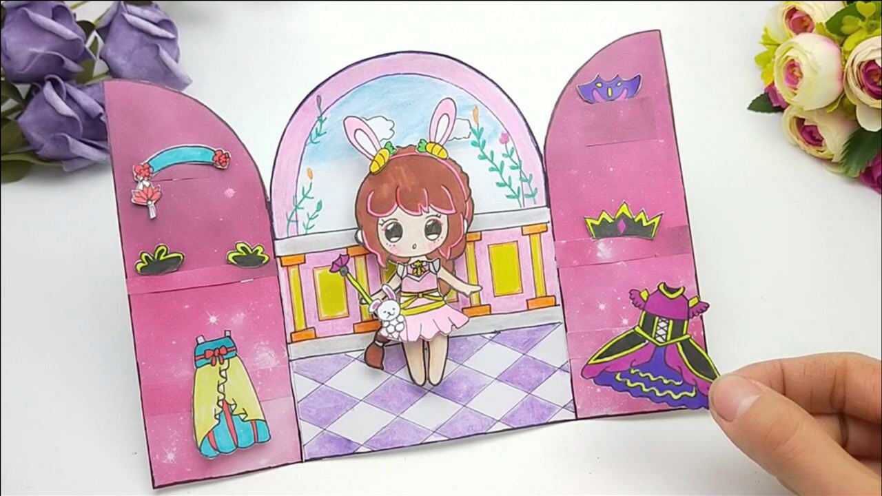 做斗罗大陆小舞的换装屋卡,打开变成立体,穿上黑化衣裙会是怎样