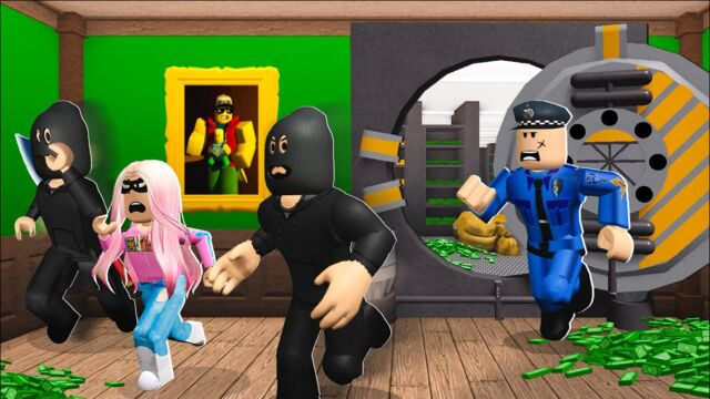 ROBLOX抢劫故事:抢劫银行遭到追捕!咯咯多解说