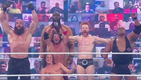 强者生存2020男子5V5淘汰赛！AJ带领RAW完胜SD！乌索一打五难救主！ #WWE招募令#