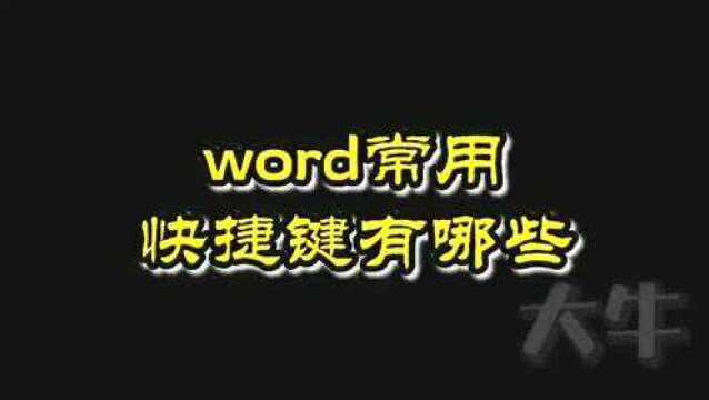 WORD常用快捷键