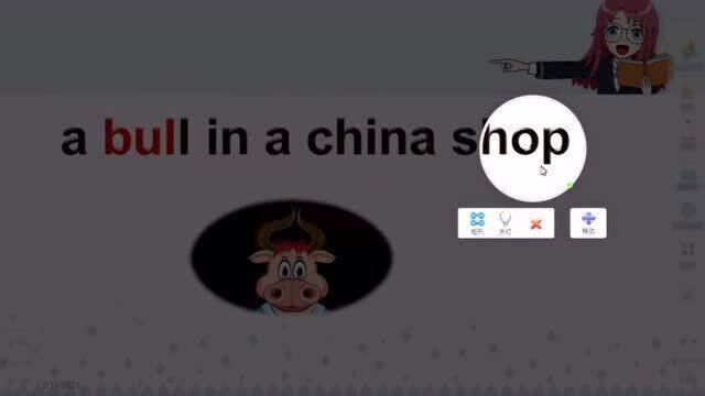 a bull in a china shop可不要翻译成“在中国商店”