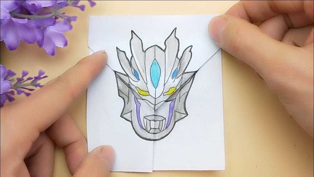 假如给终极赛罗奥特曼快速变身用一张纸手绘好打开这也太帅了