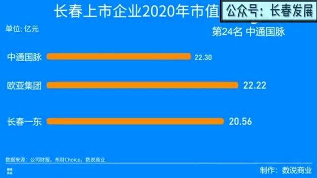 长春上市企业2020排行榜