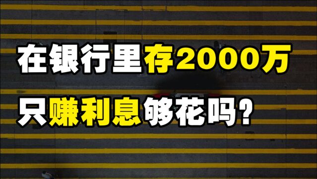 在银行里存2000万,只赚利息够花吗?还用工作吗?