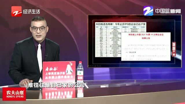 科创板连否两单,今年止步IPO的企业已达27家