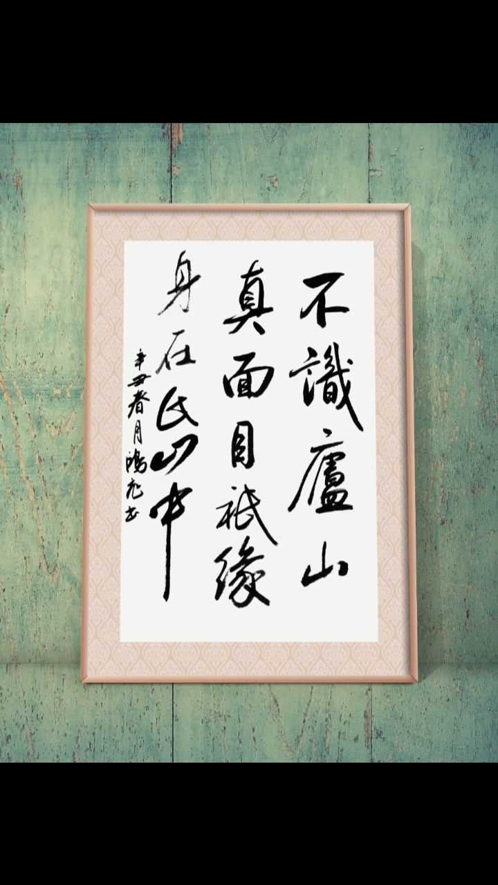 不识庐山真面目只缘身在此山中此心光明亦复何言