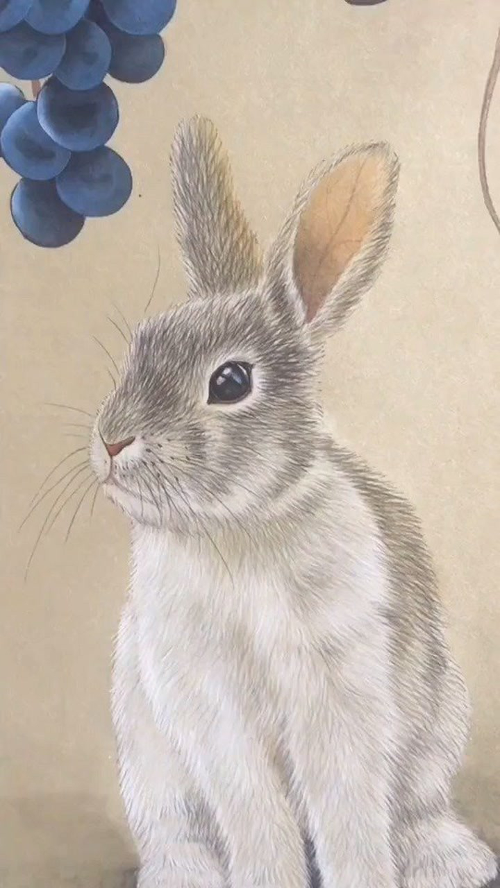你们觉得我画的这个兔子像吗?#国画艺术