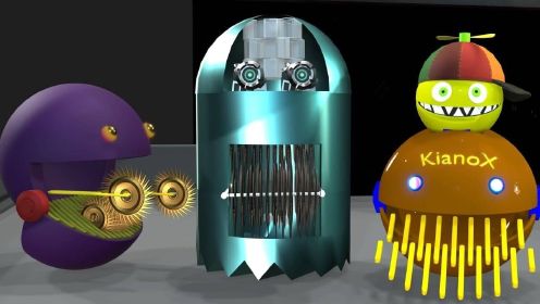 吃豆人动画：小吃豆人吃蛋糕，偶遇怪兽机器人