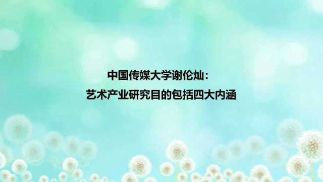 中国传媒大学谢伦灿:艺术产业研究目的包括四大内涵