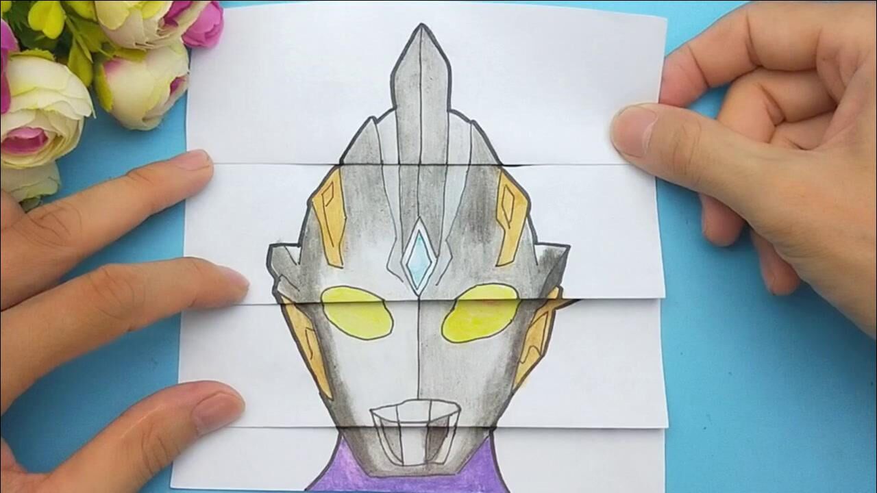 比较有趣特利迦奥特曼手绘搞笑三次有趣展开变化后帅气又好玩