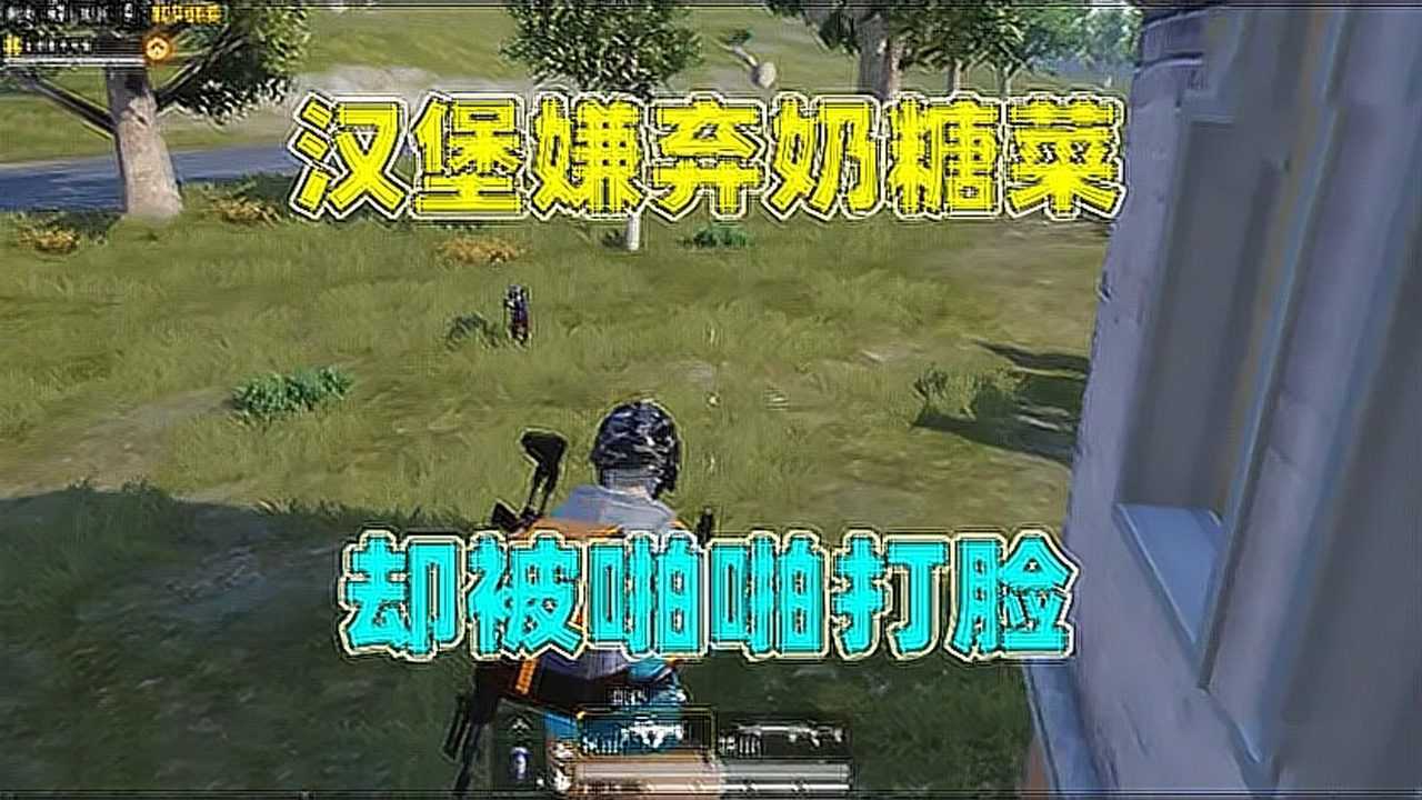 和平精英吃鸡三周年飞艇模式汉堡瞧不起奶糖却遭奶糖打脸