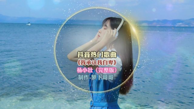 抖音热门歌曲《我承认我自卑》,杨小壮完整版,伤感男声的呐喊!