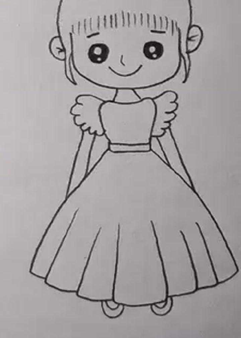 梳朝天辫子的可爱小丫头.#简笔画#画画#儿童画