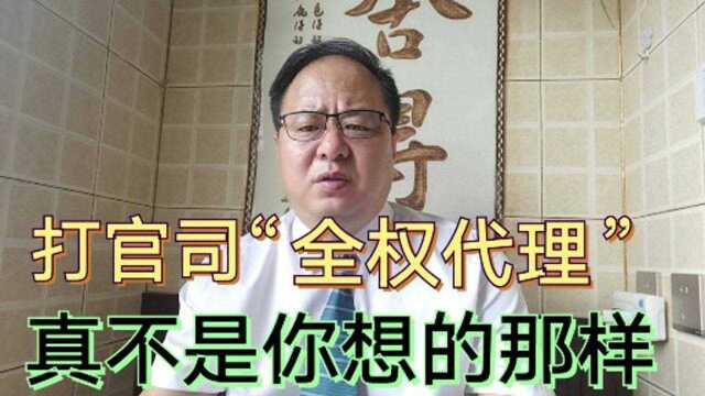 打官司委托他人全权代理,但结果真不是你想的那样