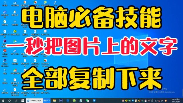 电脑必备技能,一秒把图片上的文字,全部复制下来!