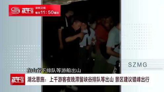 湖北恩施:上千游客夜晚滞留峡谷排队等出山 景区建议错峰出行