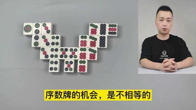 麻将技巧实用口诀:数字机会不相等,幺九侧中依次增 !