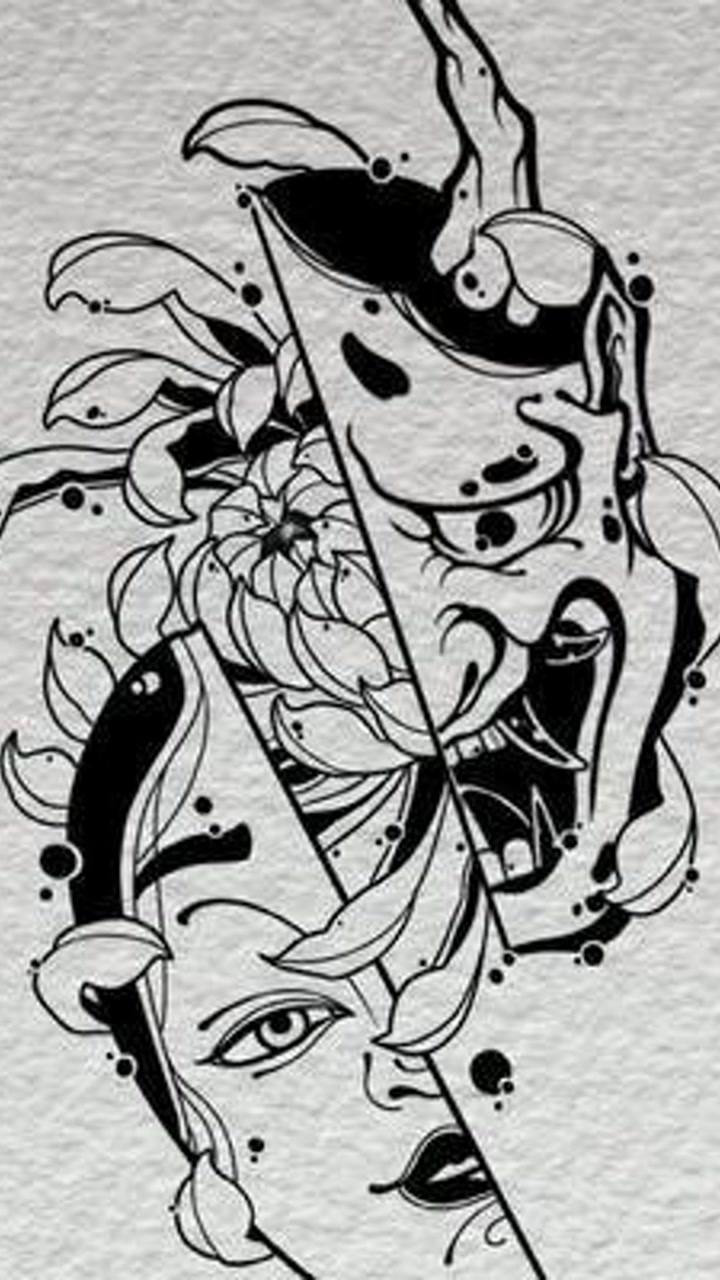 般若 #纹身 #日式老传统 #美好根本拦不住 #纹身图案手稿