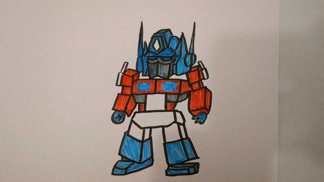 画一个汽车人的领袖擎天柱