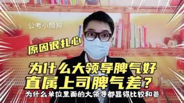 为什么大领导脾气好,你的直属领导脾气差?原因可能让你很扎心!