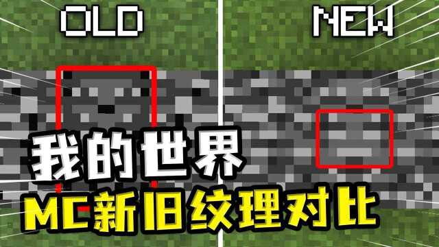 我的世界:MC新旧纹理对比,旧版的猪更白,旧版的凋灵更呆?