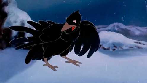 原来乌鸦最开始并不是黑色的，而是一只歌喉动听的美丽鸟！ #乌鸦为什么是黑的 #经典动画