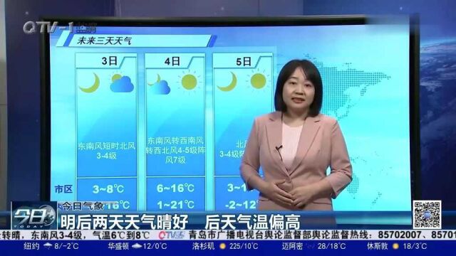 青岛天气:未来两天天气晴好,4号当天气温偏高