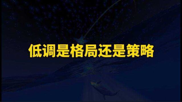 低调不是一种格局,低调是一种策略,看懂这点就知道为什么穷了!