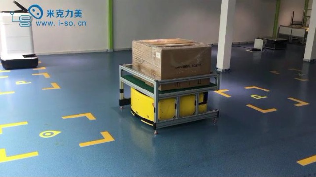 AGV视频赏析:人车搭配,干活不累米克力美AGVBW500顶升物料架自动化搬运