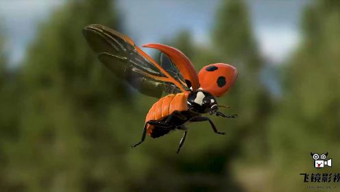 七星瓢虫捕食 绿虫被吃掉 超清3D动画