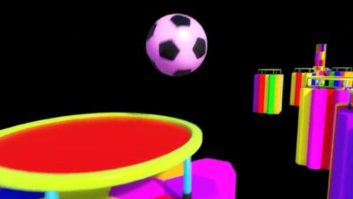 彩色的球球闯关打保龄球，宝宝认知颜色益智动画